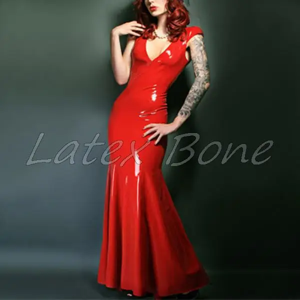 latex evening gown