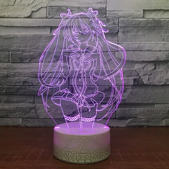 

3D Cartoon Hatsune Miku LED RGB Night Light 7 Color Change Desk Light Action Figures 058 Boys Girls Christmas Toys
