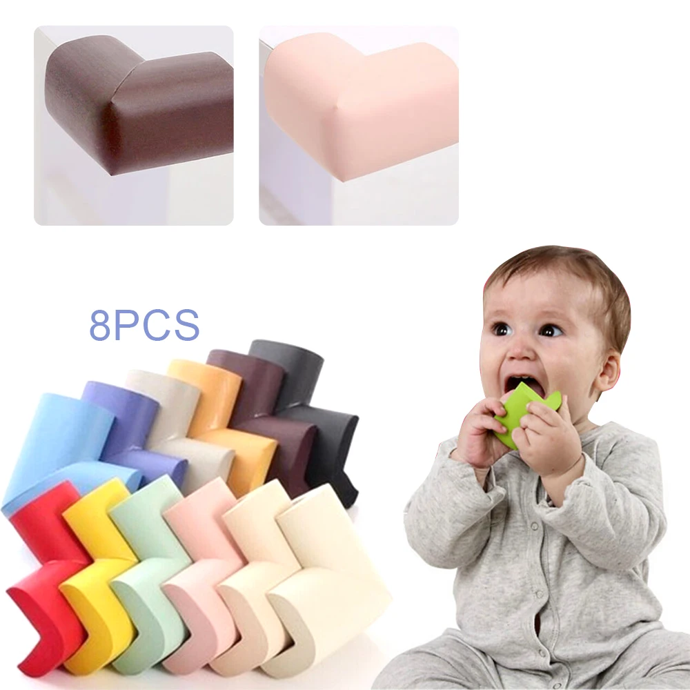 

8 Pcs/Lot Children's Protection Corner Infant Soft Safety Edge Guards Protector Baby Kids Solid Right Angle Furniture Corner