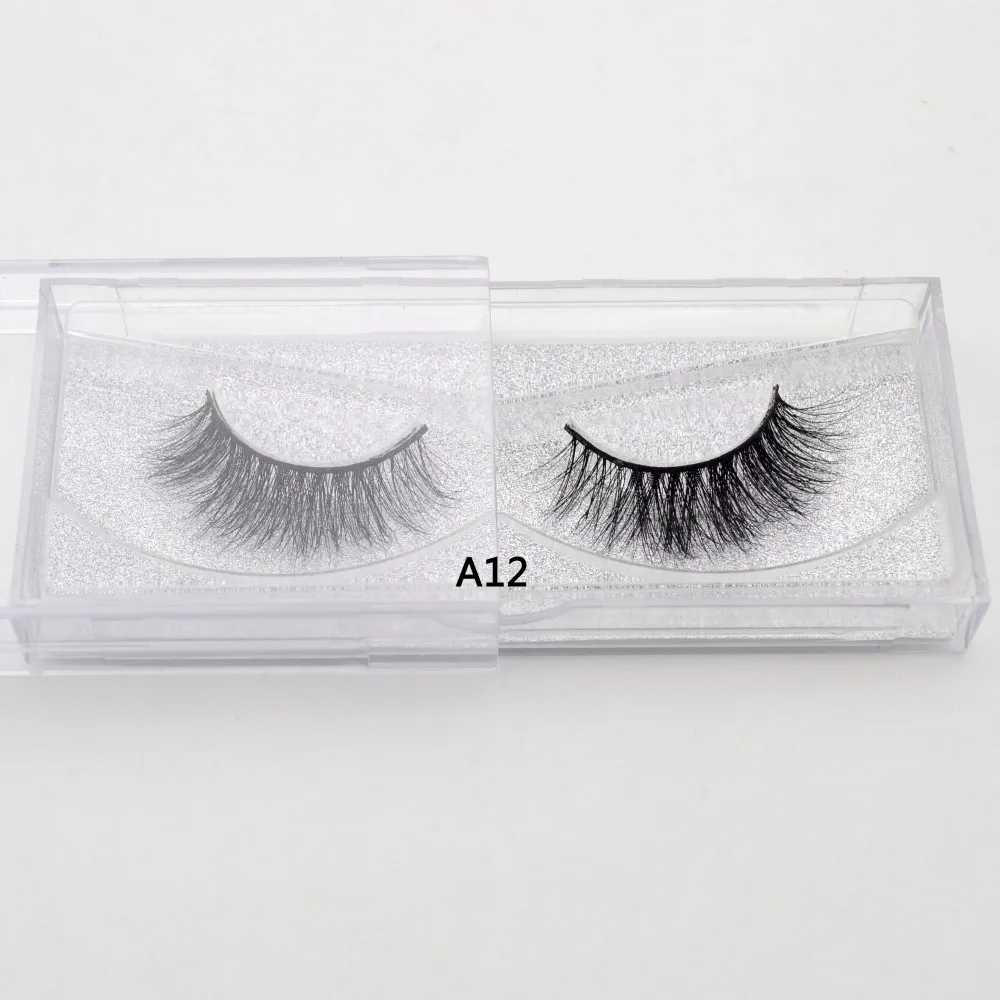 

Visofree False eye lashes fake lashes100% Handmade natural False Lash Makeup 1 pair sexy Giltter packing 3D Mink Lashes A12