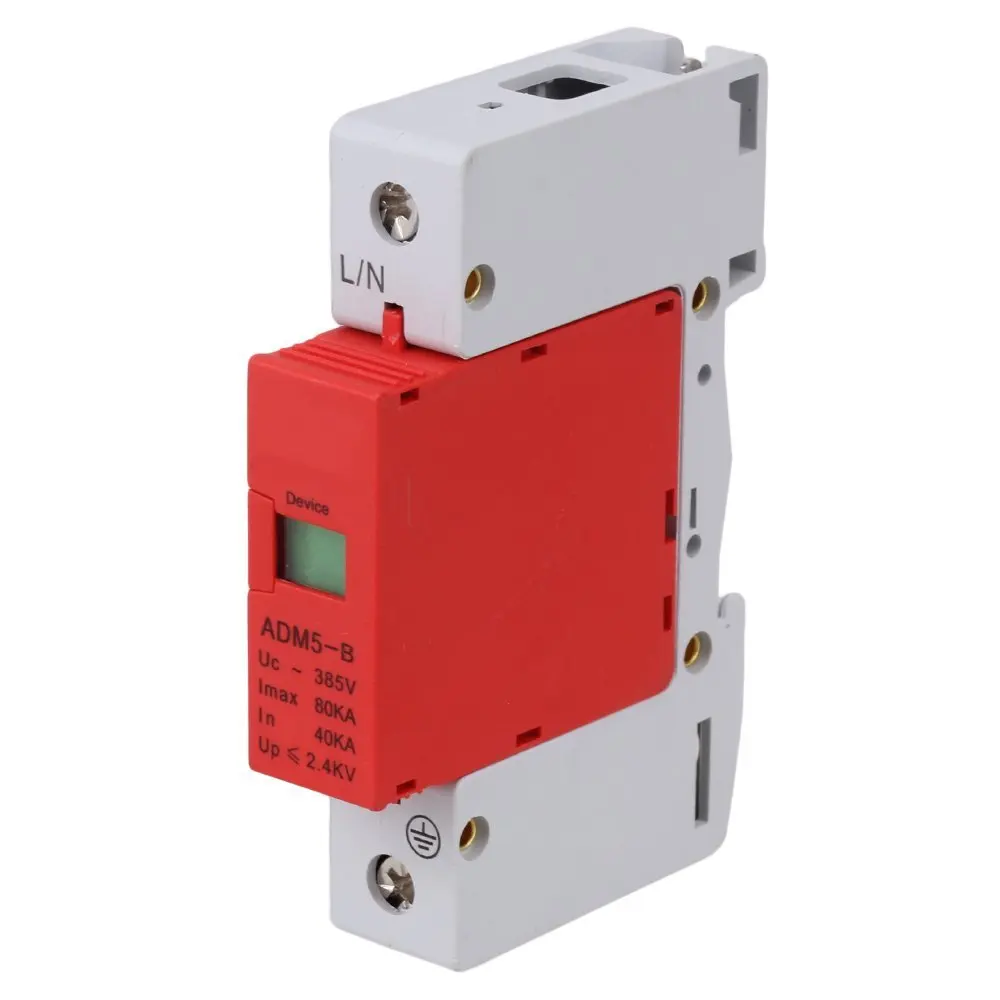 

AC 420V 80KA Max 40KA In 1P 35mm Din Rail Mount Surge Protection Device Arrester For Distribution Board