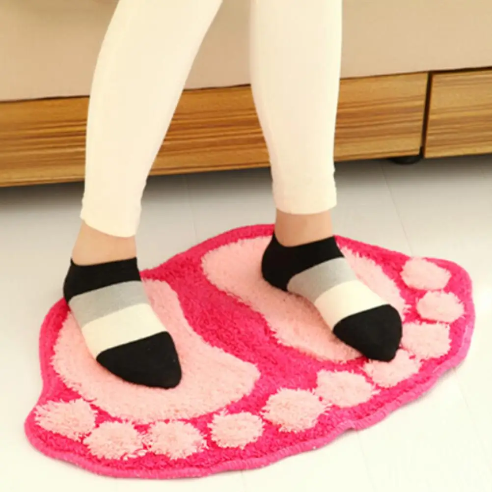 Прекрасный абсорбирующий нескользящий коврик для ванной форма ног утолщение Ванная комната коврик, напольный ковер набор сантехники