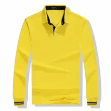 Высококачественная Мужская рубашка поло с длинным рукавом, однотонная Осенняя рубашка поло, модная популярная Повседневная хлопковая рубашка, размер S-3XL