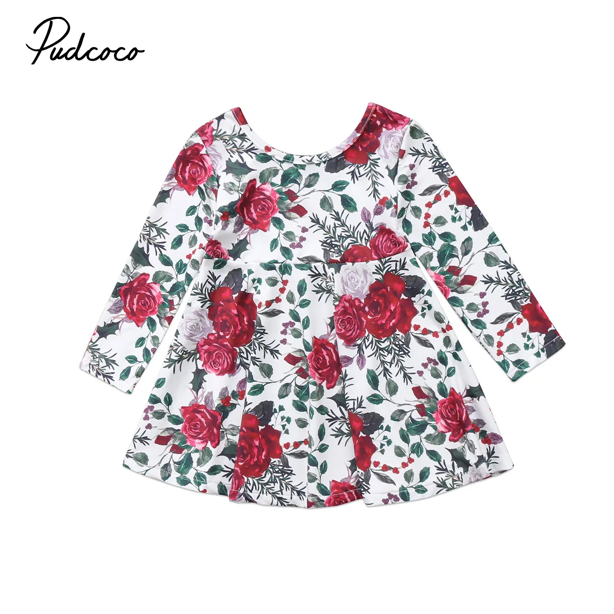 

PUDCOCO Newest 2018 New Kids Baby Girl Floral Toddler Party Dresses Pageant Wedding A Formal Dress