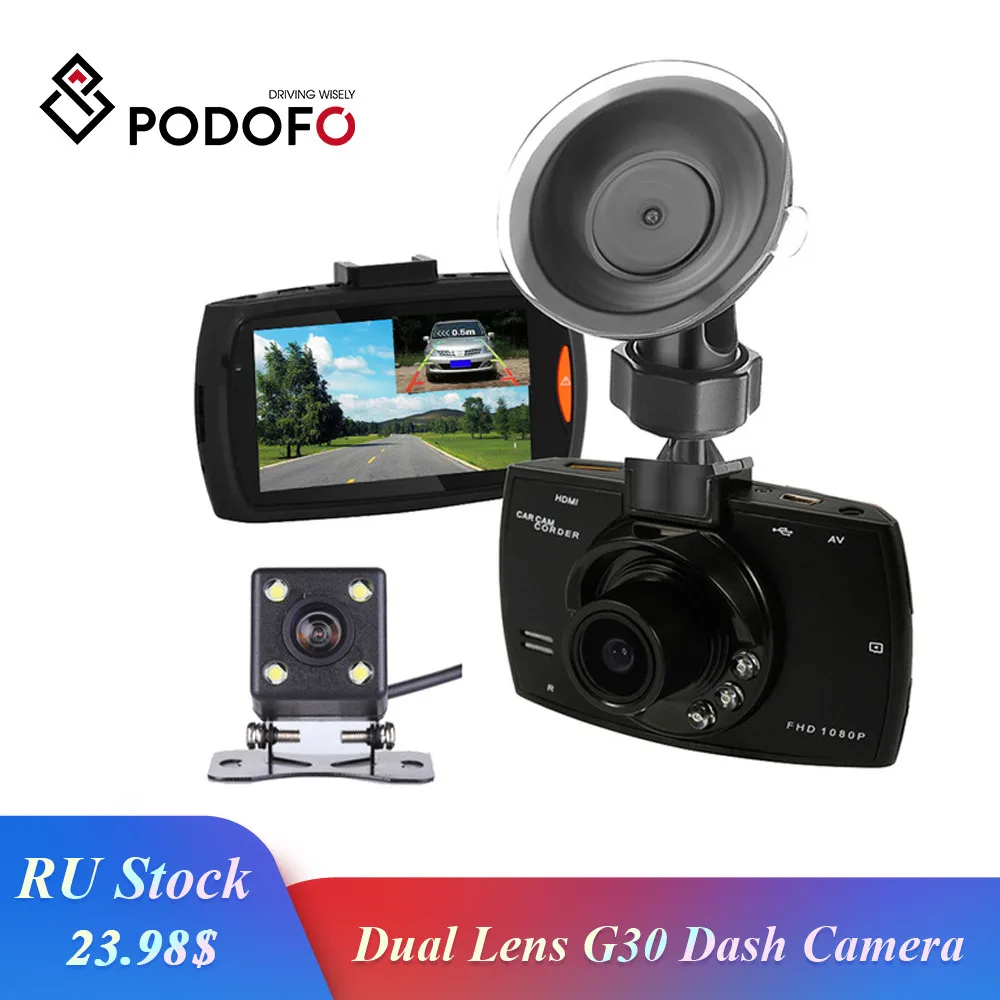 Видеорегистратор Podofo G30 с двумя объективами видеорегистратор FHD 1080P камерой