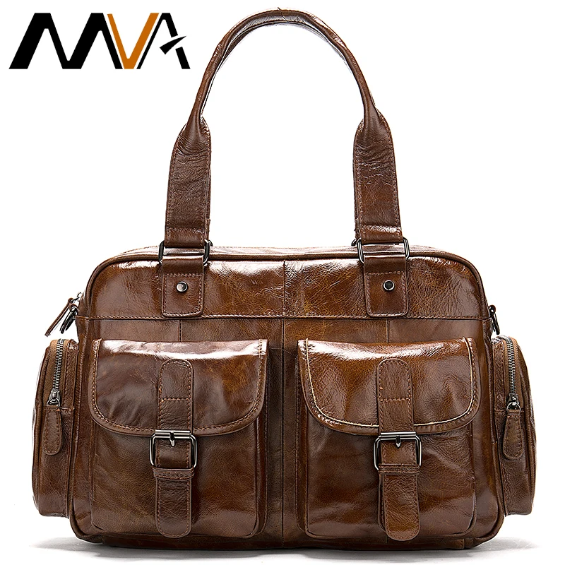 

MVA Men's Briefcase Bag Handbags Business Men's Genuine Leather Bag Computer/Leather Laptop/Office Bag For Men bag 15 Inch 8589