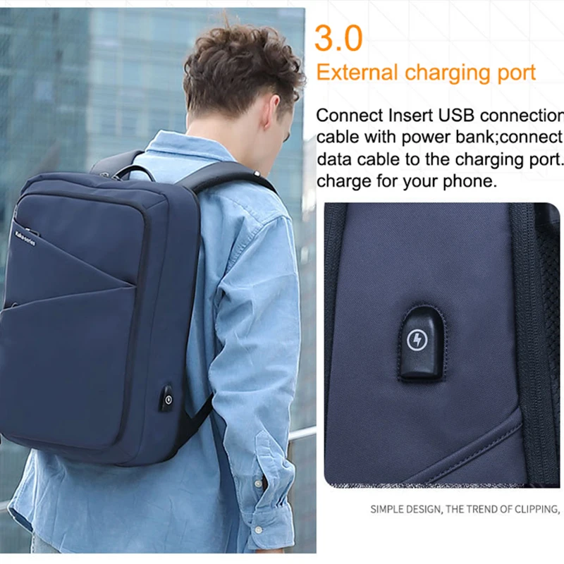Водонепроницаемая сумка для ноутбука большая емкость рюкзаки с usb зарядным