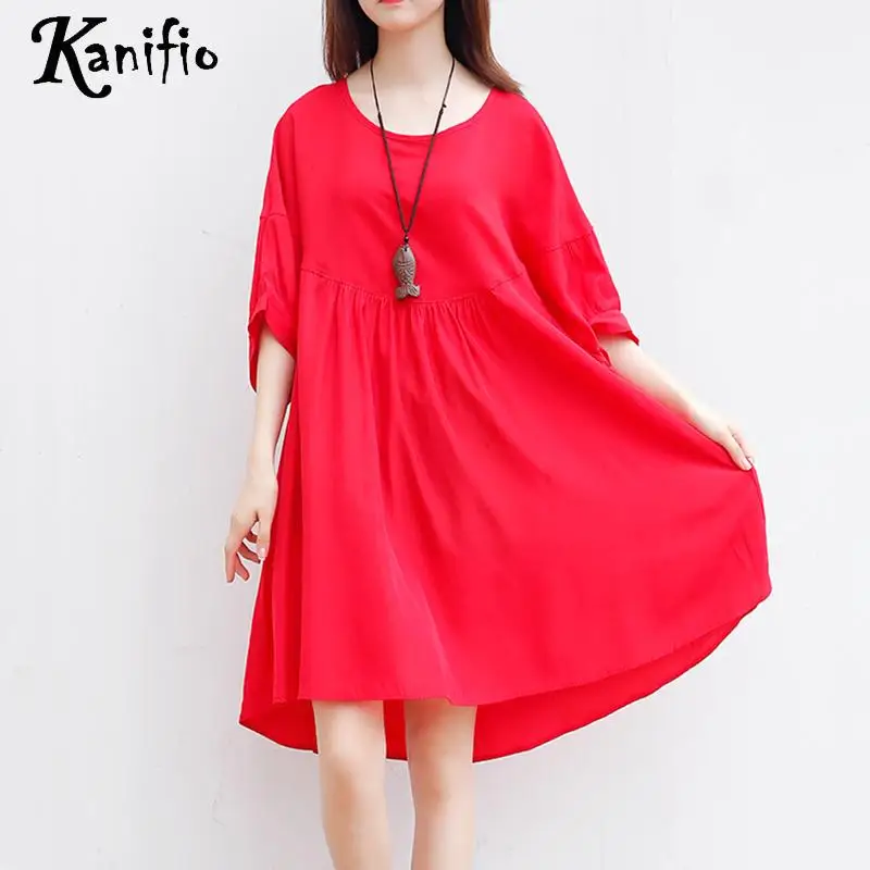 

Kanifio Plus Size Women Short Mini Dress Summer 2019 Ladies Casual Loose Oversized Shirt Dresses Female Long Top Tunic Vestidios