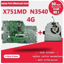 R752MD Motherboard X751MD rev2 0 Mainboard k751M K751MA X751MA R752M processor N3530 with 4G memory on