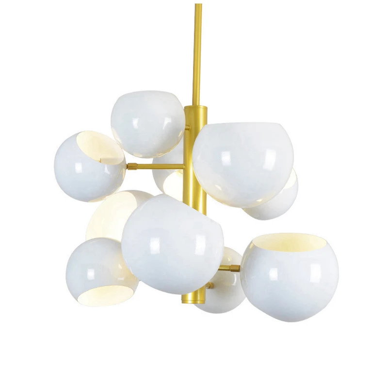 

Nordic Modern 10 arm Pendant Light Creative LED hanging lamps black white for Coffee House Bedroom Suspension Hanging Ceiling