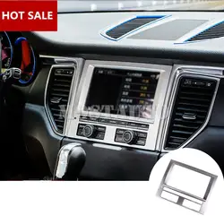 Салон, Торпедо gps навигация и CD панель Крышка для Porsche Macan 2014-2016 серебро/синий/красный
