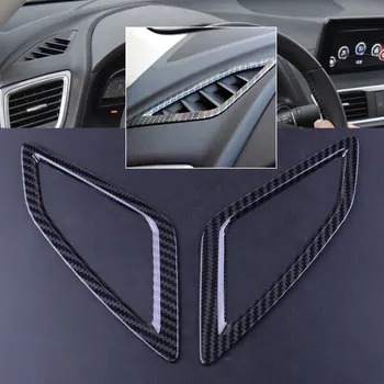 

2pcs Car Inner Carbon Fiber Front Air Condition Vent Outlet Trim Cover Frame Decoration Fit for Mazda 3 Axela 2017-2018
