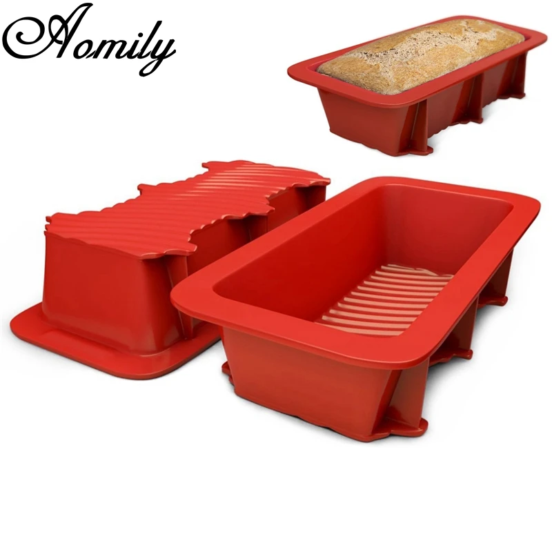 

Aomily Rectangular Stripe Silicone Loaf Cake Baking Bread Molds DIY Chocolate Mould Pastry Bread Cake Bakware Tools Soap Mold