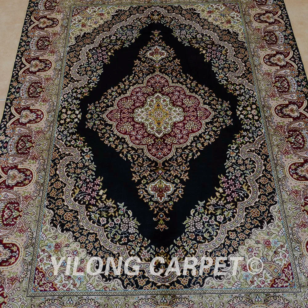 Yilong 3 'x 4 5' старинный Восточный четырехсезонный ковер изысканный сад ручной