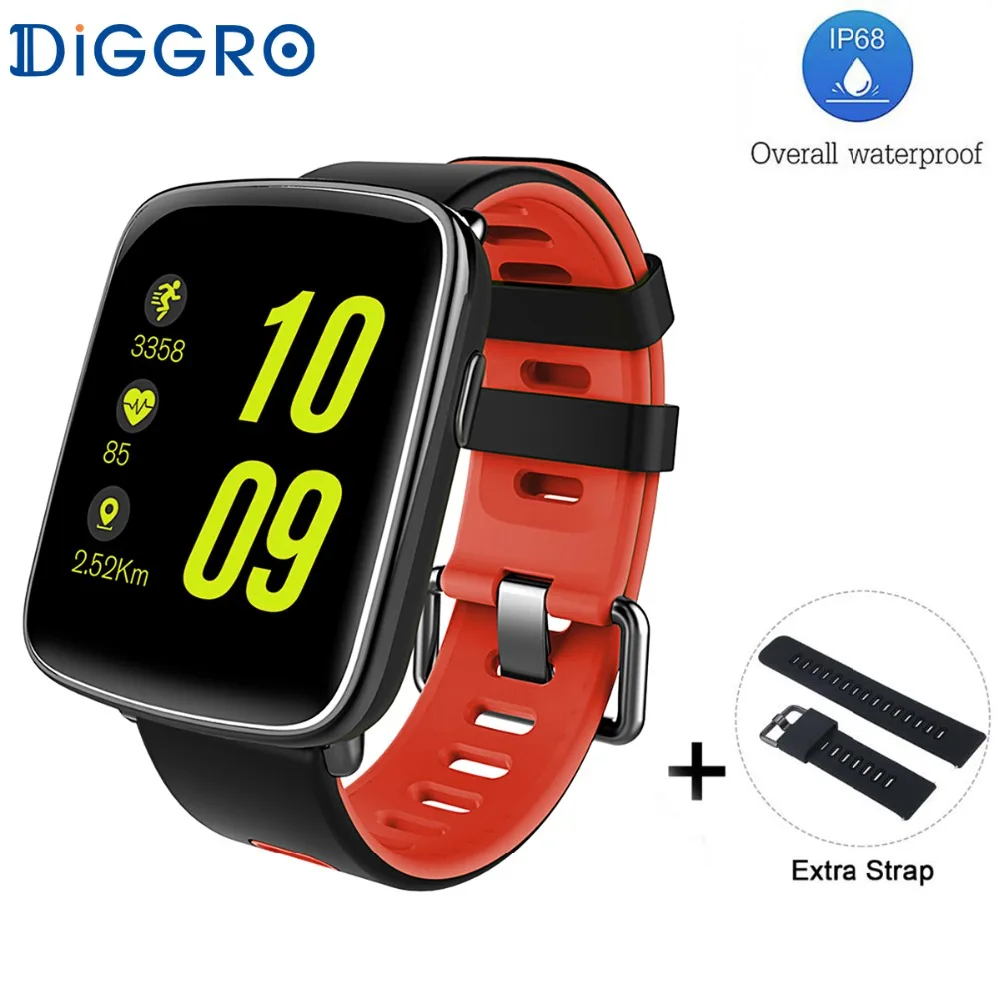 DIGGRO GV68 Смарт-часы IP68 Водонепроницаемый MTK2502 Bluetooth 4,0 SmartWatch Носимых устройств монитор сердечного ритма для iPhone и Android