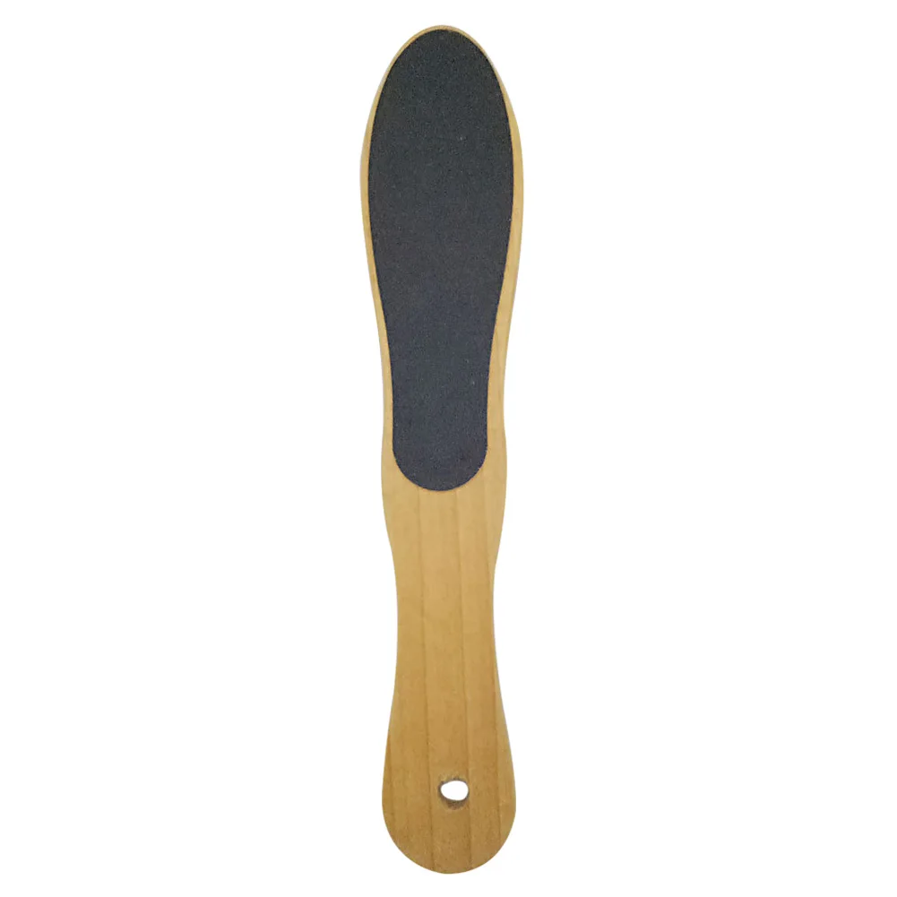 

Wet Or Dry Foot File Dual Sided Pedicure Feet Care Hook Wood Professional Callus Remover In-Shower Use