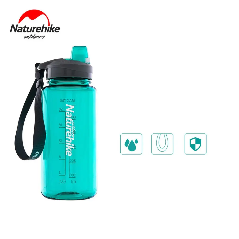 Naturehike 750/1000 мл портативная Спортивная Студенческая бутылка для воды пластиковая Спортивная велосипедная дорожная бутылочка для питья
