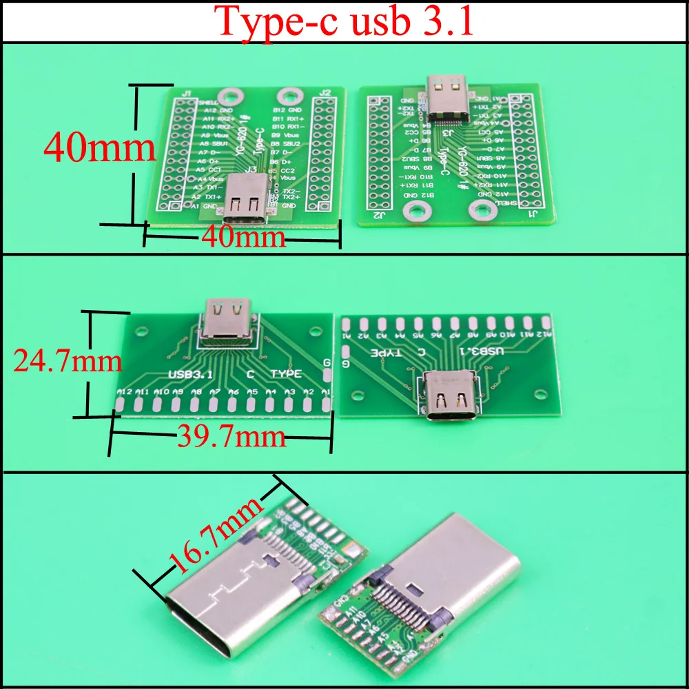 Разъем YuXi USB 3 1 Type C гнездо с 24 контактами адаптер розеток для припоя провода и