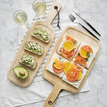 

Square Rubber wood Cutting Board Double Sides Available Fruit Cake Cheese Board Pizza Sushi Bread Tray Cooking Blocks mx3091717