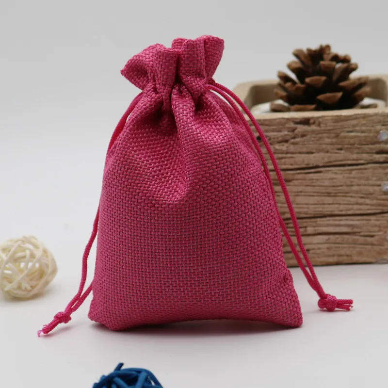 10 шт. 7x9 см Рождественский льняной джутовый шнур подарочные сумки свадебные подарки на день рождения упаковка для конфет Детские принадлежности для душа