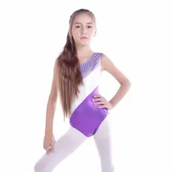 Новые гимнастические купальники дети ленты без рукавов танцевальные трико для детей девушки обучение Biketard танцевальная одежда практика