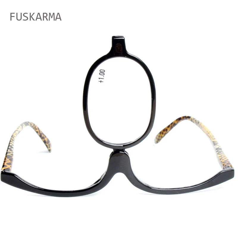 

FUSKARMA High Grade 180 Degree Rotating Magnify Eye Makeup Flipup Eyeglasses Reading Glasses+1.5 +2.5 Glasses Cosmetic General