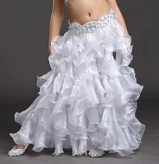 DJGRSTER,, высокое качество, новые юбки для танца живота, детская юбка для танца живота, костюм, платье или представление для детей - Цвет: White