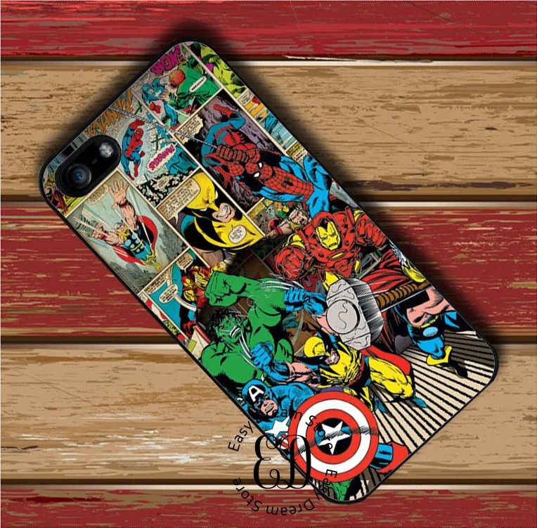 Marvel Comics Avengers case for iphone X 4s 5 5s SE 5c 6 6s 7 8 Plus