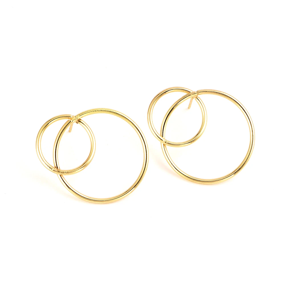 Fashion Boho Vintage Gold Silver Simple Hollow Ring Earrings For Women Hanging Dangle Drop Earring Modern Jewelry Wholesale