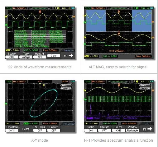 Hantek DSO8060 ручной osciloscope 60 МГц 2 Каналы 250MSa/s большой 5,7 дюймов TFT Цвет ЖК-дисплей Дисплей