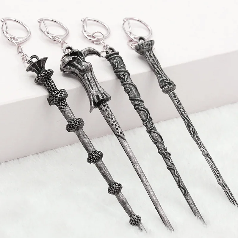 

New Alloy Magic Wand Necklace Keychain Vintage Pendant Necklace Boy Gift Free postage