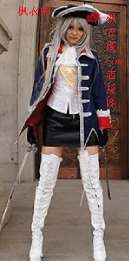 

Axis Powers Hetalia Prussia Cosplay Costume set with hat Custom Any Size