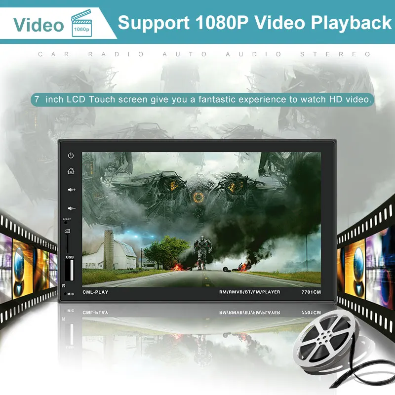 Автомобильный радиоприемник 2 Din HD 7 &quotсенсорный емкостный экран Bluetooth