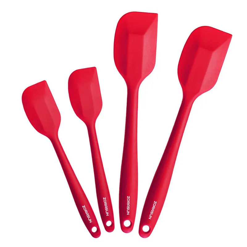 ZORASUN Big Silicone Scraper Set of 4 Silicone Spatula Dough Scraper