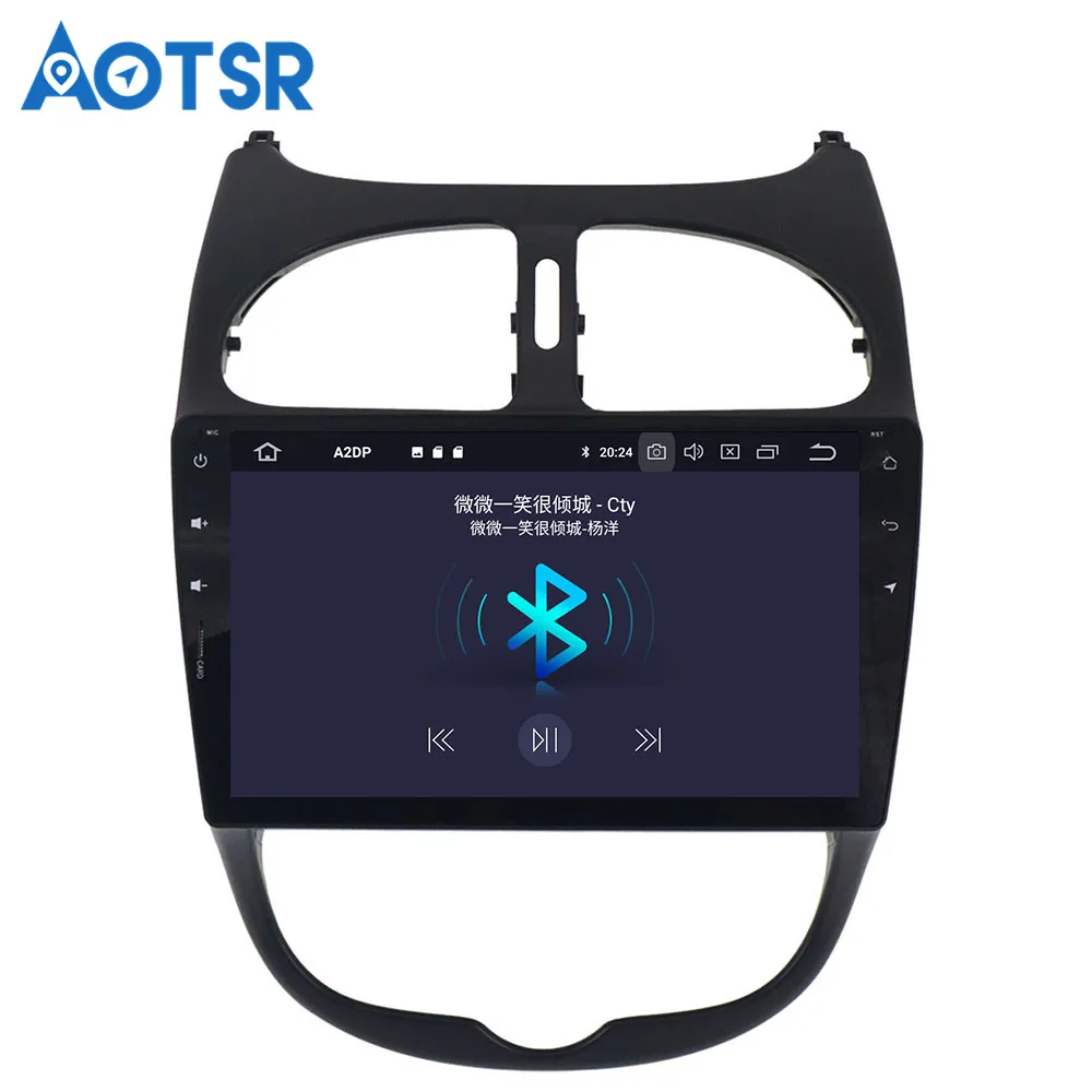 Perfect 9" IPS Android 9.0 Car Stereo Auto Radio For Peugeot 206 2000-2016 FM Audio Video Multimedia GPS Navigation Backup Camera No DVD 5