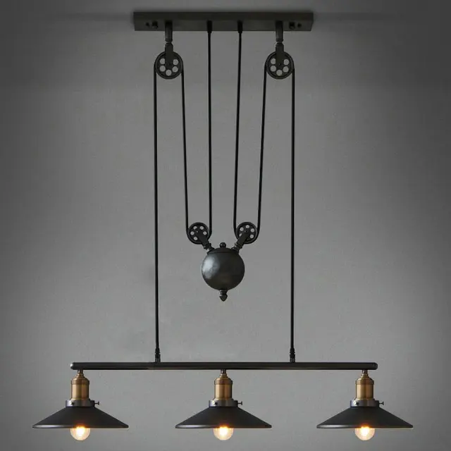 Vintage Loft Led American Country Pulley Pendant Light Vintage Loft Led American Country Pulley Pendant Light Adjule Wire Lamps Retractable Decoration Lighting