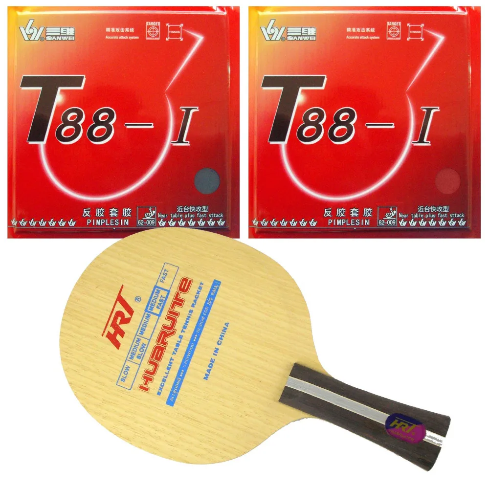 

Pro Combo Racket HRT 2077 Blade Long Shakehand-FL with 2x Sanwei T88-I Rubbers