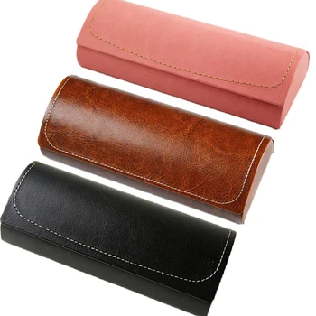 

Leather Glasses Case For men Waterproof Hard Frame Eyeglass Case Women Reading Glasses Box Multicolor Spectacle Cases
