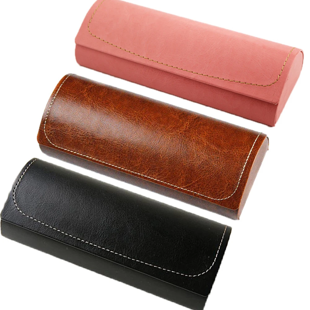 Leather Glasses Case Waterproof Hard Frame Eyeglass Case Women Man