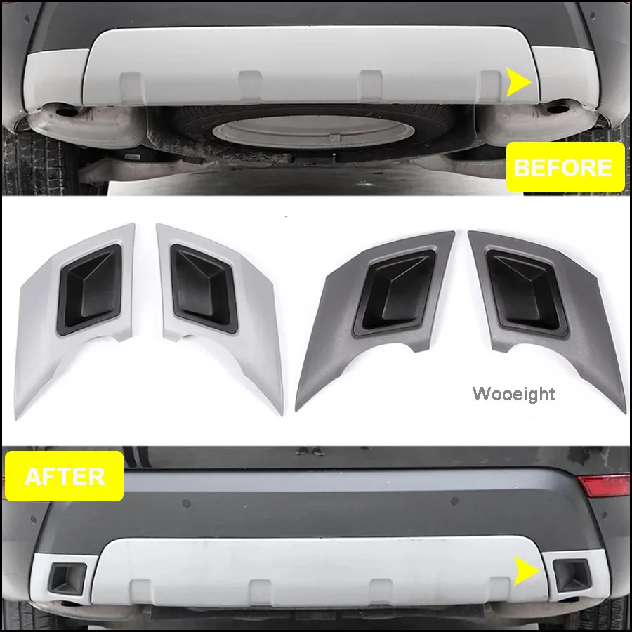 

Wooeight 2Pcs Car Rear Fender Exhaust Pipe Tail Bumper Tube Trim Cover Sticker for Land Rover Discovery 5 LR5 2017 2018 2019