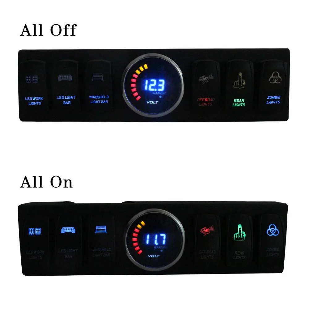 Накладные 6-Switch Pod/панель с управлением и системой источника синий задний светильник для Wrangler JK& JKU 2009