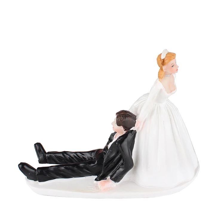 Романтические смоляные топперы для свадебного торта жениха и невесты, статуэтки невесты, многоразовые украшения для свадебной вечеринки - Цвет: Pattern 13