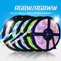 1 рулон 5 м водостойкий 12 В в Светодиодная лента 5050 RGB RGBW RGBWW теплый белый/белый свет Диодная лента светодио дный лампа домашний праздник