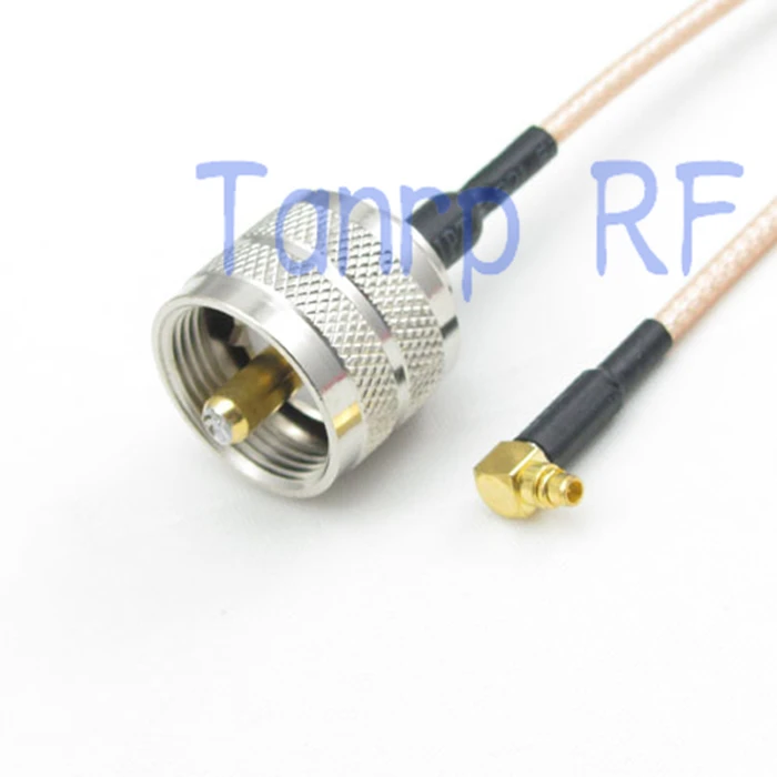 

50CM Pigtail coaxial jumper cable RG316 extension cord 20in MMCX male right angle to UHF male PL259 plug RF adapter connector