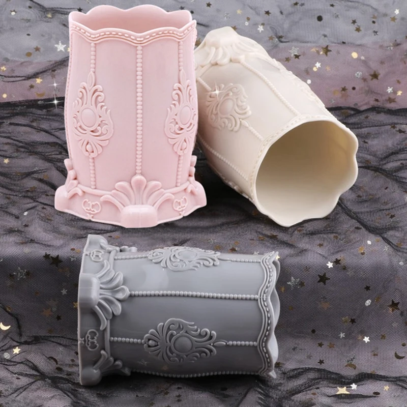 

Nordic Royal Style Round Make up Brush Box Storage Tube Neatening Pen Stationery Holder Desktop Cosmetic Storage Organizer