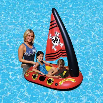 

Kidlove Children Inflatable Pirate Ship Swimming Ring Seat Thickening Version Mattresses Inflatable Floating Pirate Ship Toy