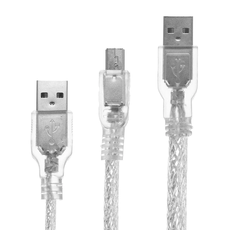 Новое поступление лучшая цена прочный двойной USB 2,0 «Папа-папа» Mini USB B(папа) 5-контактный кабель для передачи данных для 2,5 жесткий диск для жесткого диска