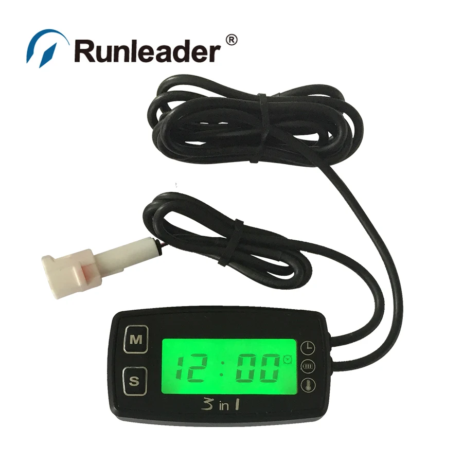 

Celsius temperature thermometer with voltmeter clock temp sensor for dirtbike motocycle snowmobile PWC marine boat waterproof