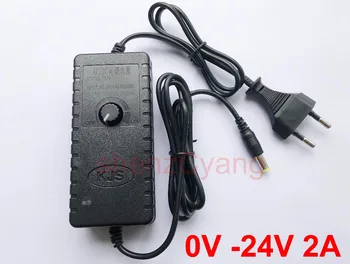 

100PCS adjustable ON/OFF adapter DC0V-24V 2A Adapter of voltage3V/4.5V/5V/6V /9V /13.5V/15V18 -24V 2A 48W power supply adatper