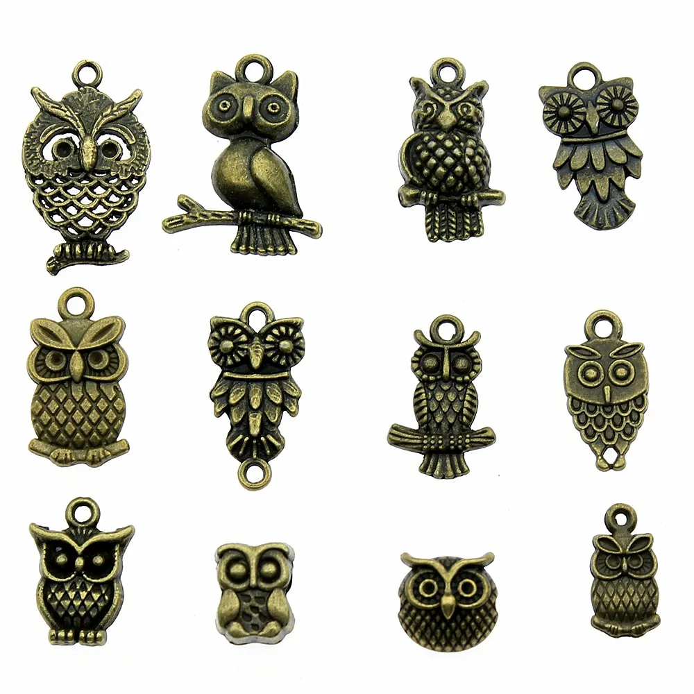 

15pcs Owl Charms Pendant Vintage Antique Bronze Color Owl Charm Pendants For Jewelry Making Diy Owl Charms
